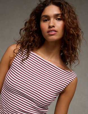 AE Boatneck Textured Tank Top
