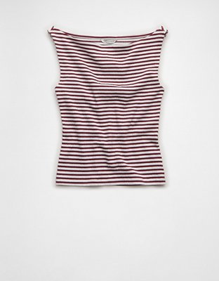 AE Boatneck Textured Tank Top