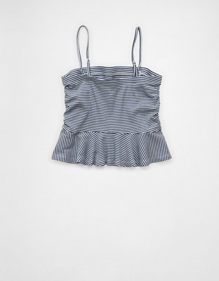 AE Ruched Peplum Tank Top With Removable Straps