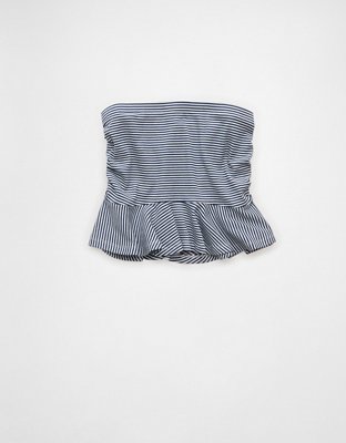 AE Ruched Peplum Tank Top With Removable Straps