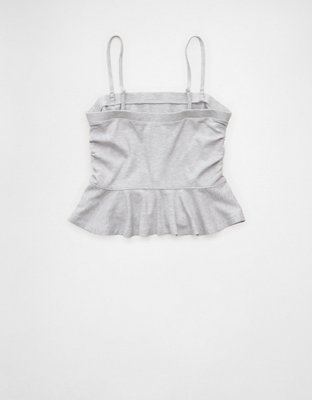 AE Ruched Peplum Tank Top With Removable Straps