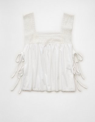 AE Sunchaser Square Neck Lace Tank Top | American Eagle