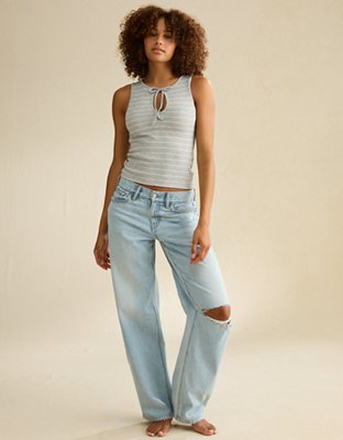 AE Waffle Keyhole Tank Top | American Eagle