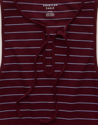 AE Waffle Keyhole Tank Top
