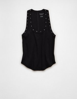 AE Studded Scoop Neck Tank Top