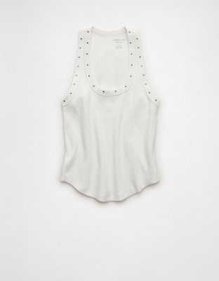 AE Studded Scoop Neck Tank Top