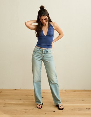 AE Deep V-Neck Halter Top