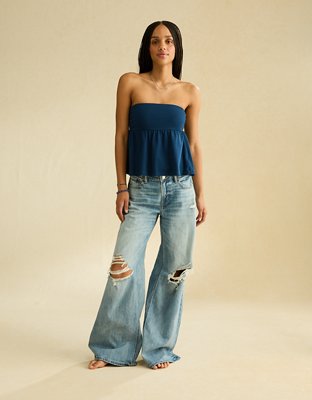AE Gathered Babydoll Tube Top