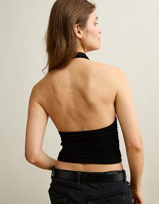 AE Draped High-Neck Halter Top