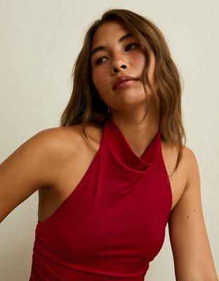 AE Draped High-Neck Halter Top
