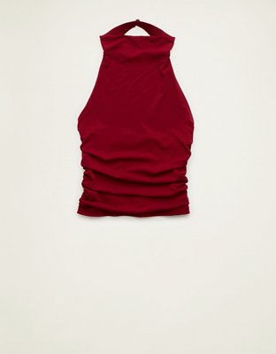 AE Draped High-Neck Halter Top