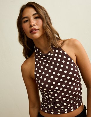 AE Draped High-Neck Halter Top