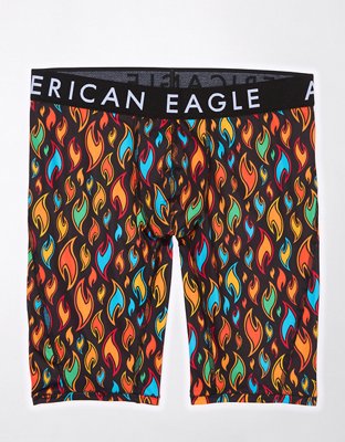 American Eagle Men's Blue Burger Legs 6 Flex Boxer Briefs, S Small, 8889-7