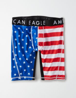 AEO Men's Stars + Stripes 9" Flex Boxer Brief