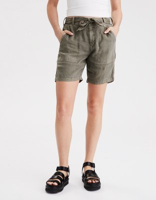AE High-Waisted Linen Taper Bermuda Short