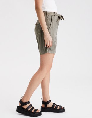 AE High-Waisted Linen Taper Bermuda Short