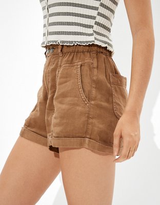Женские брюки American Eagle AE Super High-Waisted Linen Short — фото 4