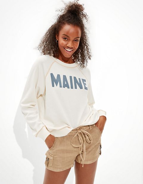 Женские брюки American Eagle AE High-Waisted Linen Cargo Short