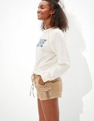 AE High-Waisted Linen Cargo Short