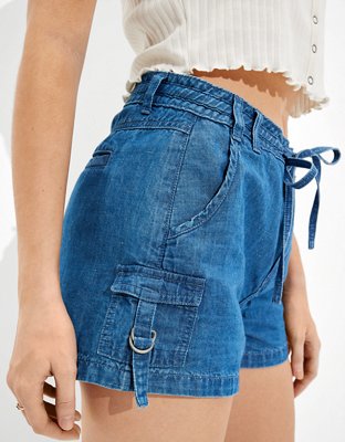 Женские брюки American Eagle AE High-Waisted Linen Cargo Short — фото 6