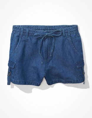 Женские брюки American Eagle AE High-Waisted Linen Cargo Short — фото 3