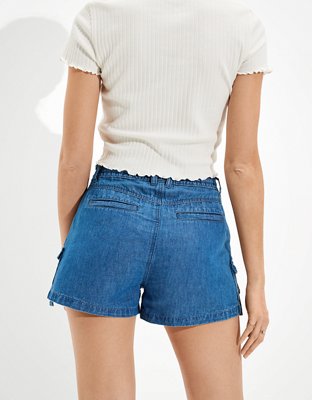 Женские брюки American Eagle AE High-Waisted Linen Cargo Short — фото 2