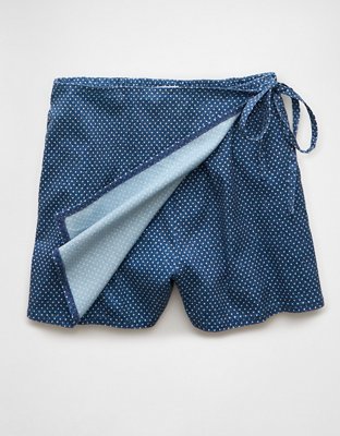 AE x Aerie Match Made Denim Faux Wrap Skort