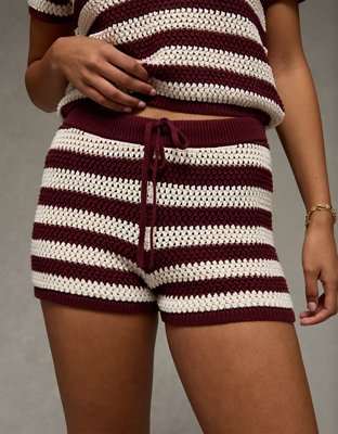 AE Crochet Sweater Striped Short