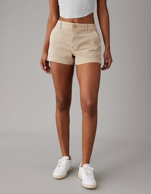 Beige high waisted shorts online