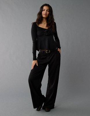 AE Camisa tipo Babydoll Manga Larga Rosa