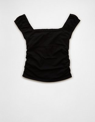 AE Ruched Square Neck T-Shirt