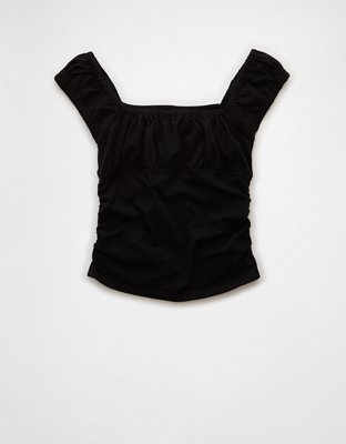 AE Ruched Square Neck T-Shirt