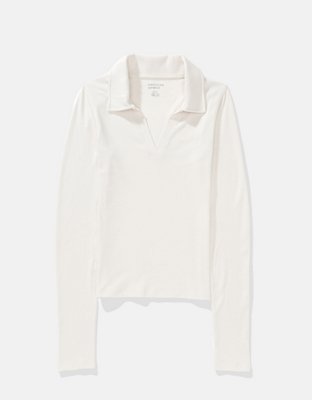 AE Playera Polo de Felpa Manga Larga