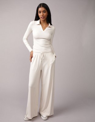 AE Playera Polo de Felpa Manga Larga