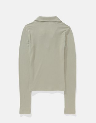 AE Long-Sleeve Plush Polo T-Shirt