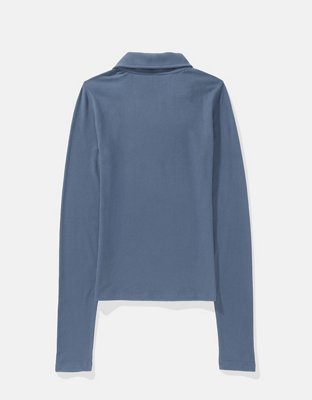 AE Long-Sleeve Plush Polo T-Shirt