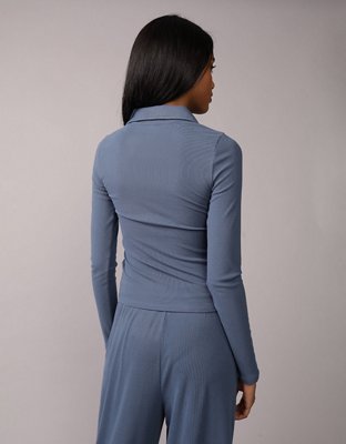 AE Long-Sleeve Plush Polo T-Shirt