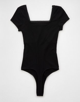 AE Short Sleeve Square Neck Bow Bodysuit