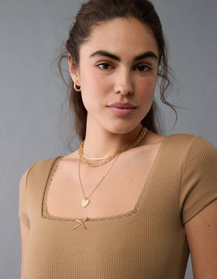 Justaucorps à boucle et décolleté carré à manches courtes AE