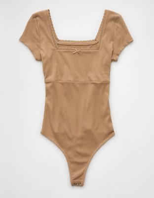 AE Short Sleeve Square Neck Bow Bodysuit