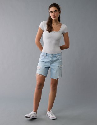 AE Short Sleeve Square Neck Bow Bodysuit