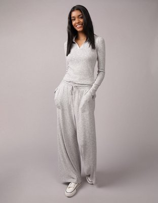 AE Long-Sleeve Plush Polo T-Shirt