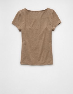 AE Hey T-shirt Corta con Cuello Cuadrado