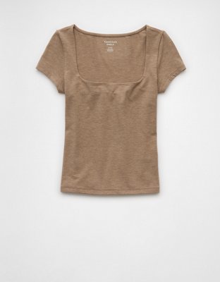 AE Hey T-shirt Corta con Cuello Cuadrado