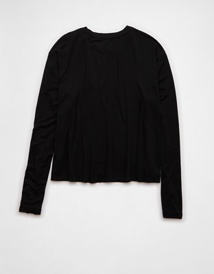 T-shirt à poche et manches longues Doux et sexy AE