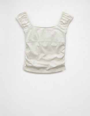 T-shirt à décolleté carré ruché AE