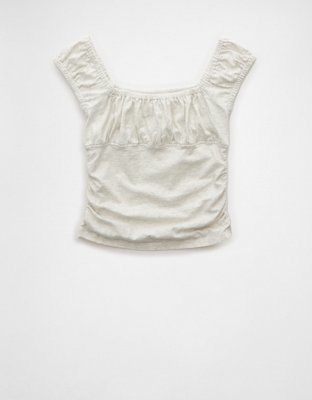 T-shirt à décolleté carré ruché AE