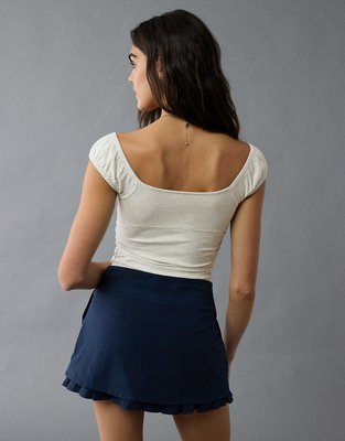 AE Ruched Square Neck T-Shirt