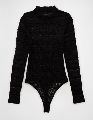 AE Long Sleeve Mock Neck Lace Bodysuit