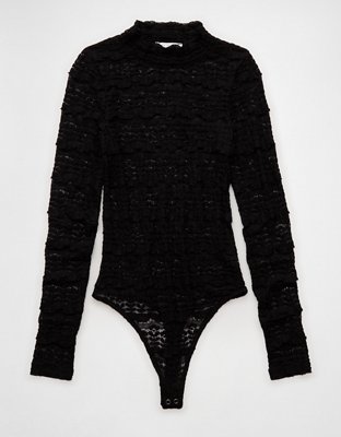 AE Long Sleeve Mock Neck Lace Bodysuit